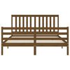 vidaXL Sengeramme med hodegavl honningbrun 160x200 cm heltre
