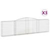 vidaXL Gabionkurver buede 3 stk 400x30x100/120 cm galvanisert jern