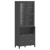 vidaXL Highboard VIKEN antrasitt gr&aring; 80x40x200 cm heltre furu