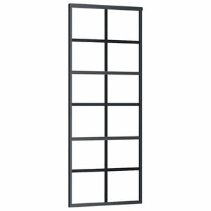 vidaXL Skyved&oslash;r ESG-glass og aluminium 76x205 cm svart
