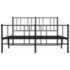 vidaXL Sengeramme i metall med hode- og fotgavl svart 120x190 cm