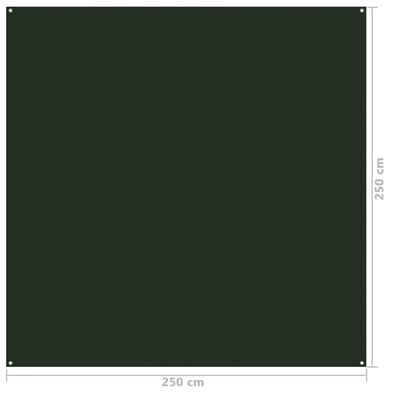 vidaXL Teltteppe 250x250 cm mørkegrønn