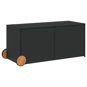 vidaXL Putekasse med hjul svart 283L cm polyrotting