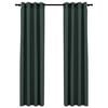 vidaXL Lystette gardiner maljer og lin-design 2 stk gr&oslash;nn 140x225 cm