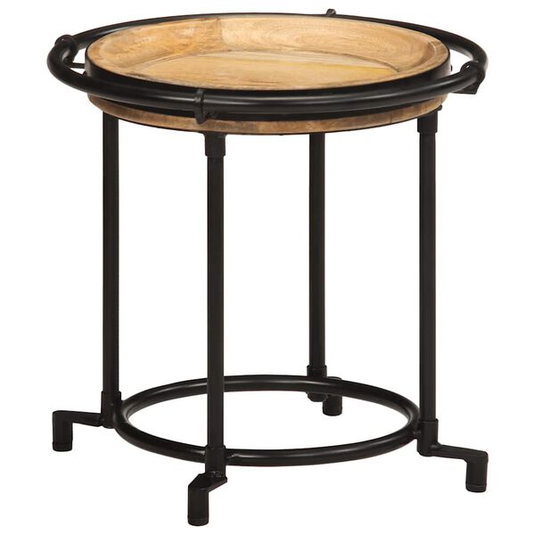 vidaXL Sidebordsett 2 deler heltre mango