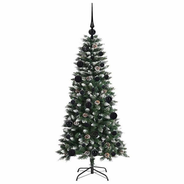 vidaXL Kunstig juletre med 150 LED gr&oslash;nn 120 cm PVC og plast og st&aring;l