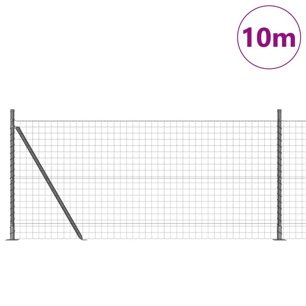 vidaXL Gjerde med stolpe Gr&aring; 1 x 10 m St&aring;l og PVC