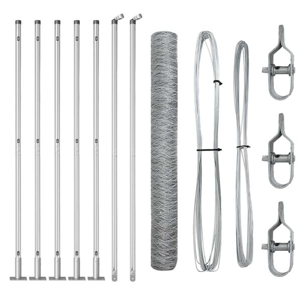 vidaXL Gjerdep&aring;le s&oslash;lv 10 x 1,2 m (50 mm netting) St&aring;l