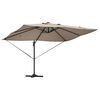 vidaXL Kipp Roma Parasol med lås Gråbrun og Svart 352 x 251 x 265 cm
