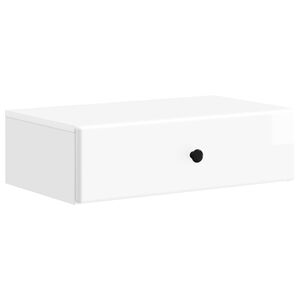 vidaXL Vegghengt Sidebord H&oslash;gglans hvit 59 x 34,5 x 17 cm