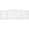 vidaXL Gabionkurver buede 7 stk 400x50x120/140 cm galvanisert jern