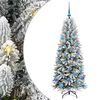 vidaXL Kunstig juletre Hvit 150 cm PVC og plast og st&aring;l og PE