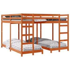 vidaXL Trippel K&oslash;yesengramme Vokset Brun 200 x 200 cm Massiv furu