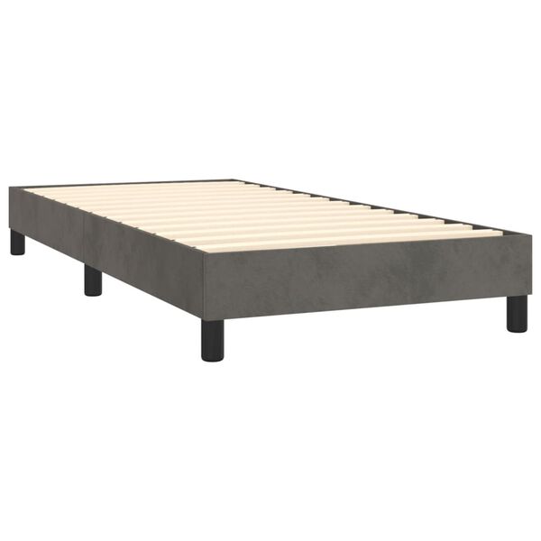 vidaXL Boxspring-sengeramme mørkegrå 90x190 cm Single fløyel