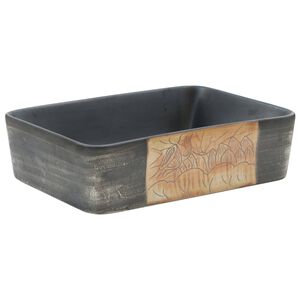 vidaXL Benkeservant svart og brun rektangul&aelig;r 46x35,5x13 cm keramikk