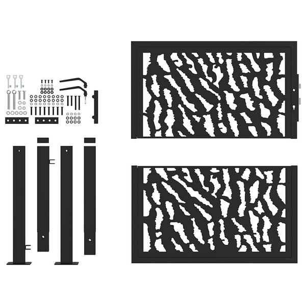 vidaXL Hageport svart 100x100 cm st&aring;lspordesign