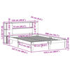 vidaXL Seng med bokhylle uten madrass hvit 120x200 cm heltre furu