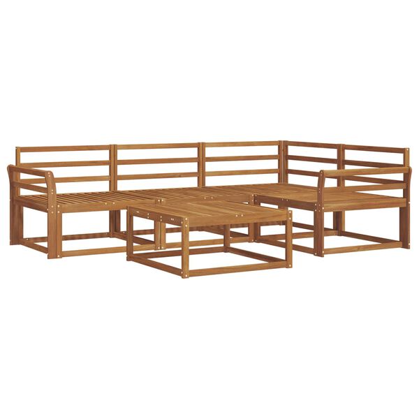 vidaXL Utend&oslash;rs sofa-sett 5 pcs Naturlig Solid akasietre