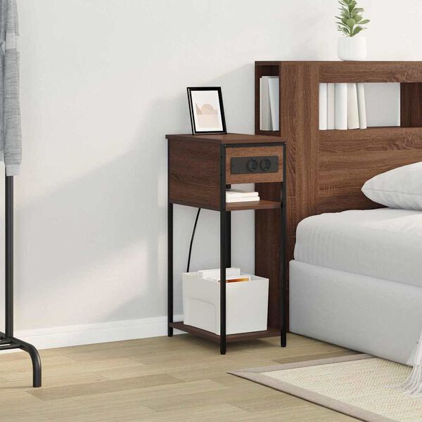 vidaXL Nattbordskap Brun Eik 41 x 28 x 76 cm Konstruert tre