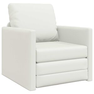 vidaXL Sammenleggbar Sofa seng Hvit 74 x 77 x 81 cm Kunstl&aelig;r