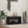 vidaXL Gangbenk Svart Eik 83 x 38 x 45 cm Konstruert treverk og stoff