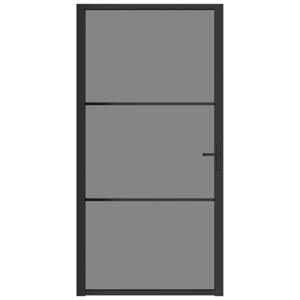 vidaXL Innerdør 102,5x201,5 cm svart ESG glass og aluminium