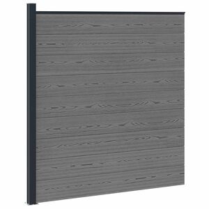 vidaXL Gjerdesett 175 x 186 cm WPC og Aluminium Gr&aring;