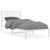 vidaXL Sengeramme i metall med hodegavl hvit 90x200 cm