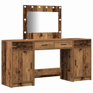 vidaXL Sminkebord 3 stk. Brun 78,5 x 41 x 135 cm Konstruert tre
