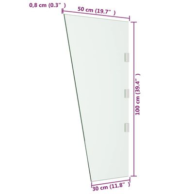 vidaXL Sidepaneler for dørkalesje 2 stk gjennomsiktig herdet glass