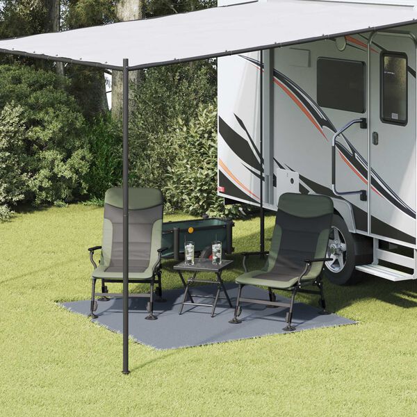 vidaXL Teppe til telt Blå og grå 200 x 200 cm Polyethylen