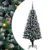 vidaXL Kunstig juletre med 150 LED gr&oslash;nn 150 cm PVC og St&aring;l og Plast