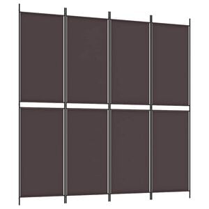 vidaXL Romdeler med 4 paneler brun 200x200 cm stoff