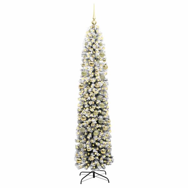 vidaXL Kunstig juletre med 300 LED gr&oslash;nn 210 cm PVC og st&aring;l og plast