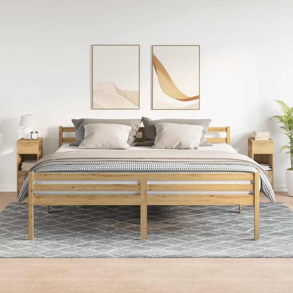 vidaXL Nattbord 2 stk med skuff artisan eik 25x31x66 cm