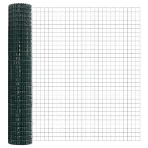 vidaXL Euro gjerdet med stolpe 10 x 1,6 m PVC-belagt st&aring;l Gr&oslash;nn Mesh