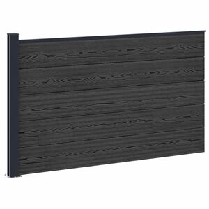 vidaXL Gjerdeplate WPC og Aluminium Svart