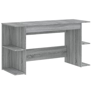vidaXL Skrivebord gr&aring; sonoma 140x50x75 cm konstruert tre