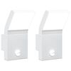 vidaXL Veggmonterte LED-utelamper sensorer 2 stk hvit st&oslash;pt aluminium
