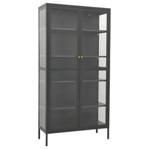 vidaXL Vitrineskap antrasitt 90x40x180 cm st&aring;l og herdet glass