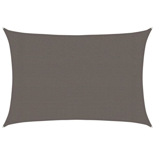 vidaXL Solseil 160 g/m² antrasitt 3x4 m HDPE