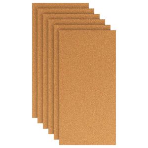 vidaXL Korkplate 6 pcs 100 x 50 x 1 cm Kork Brun