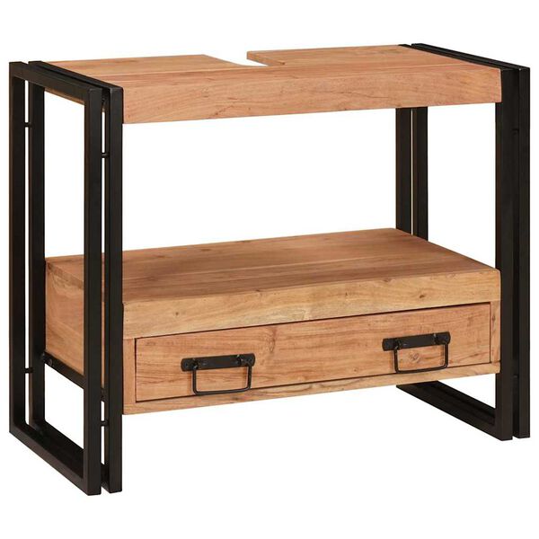 vidaXL Sminkeskap med skuff Brun 71 x 33 x 58 cm Solid akasietre