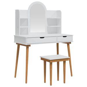 vidaXL Sminkebordsett FAUSKE 5 stk. Hvit 100 x 50 x 143 cm