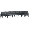 vidaXL Hagesofa Set 6 stk. Svart St&aring;l
