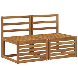vidaXL 2 Stk Ute Midt Sofa Solid akasietre Naturlig 118 x 63 x 73 cm