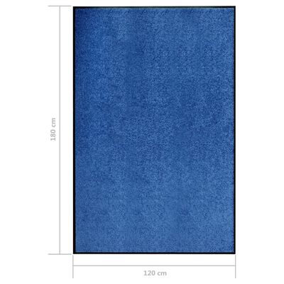vidaXL Dørmatte vaskbar blå 120x180 cm