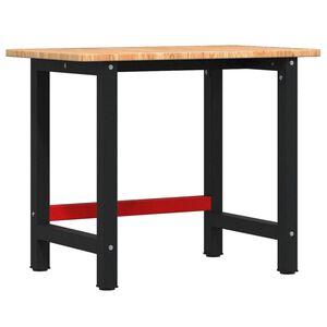 vidaXL Arbeidsbenk lysebrun 100x60x81,5 cm heltre eik rektangul&aelig;r