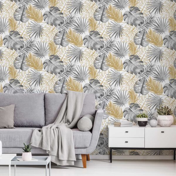 DUTCH WALLCOVERINGS Veggpanel vindusblad svart