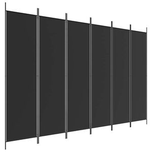 vidaXL Romdeler 6 paneler svart 300x200 cm stoff